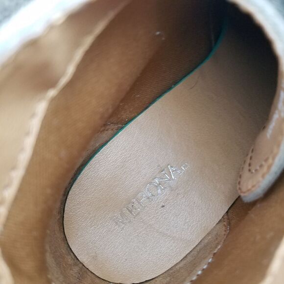 Merona Suede Lace Up Rubber Chunky Heel Ankle Boots Booties 8 - Picture 9 of 12